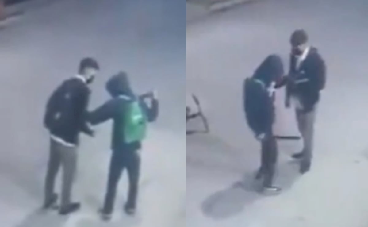 Video. Con machete en mano, supuesto adolescente asalta a estudiante en SLP