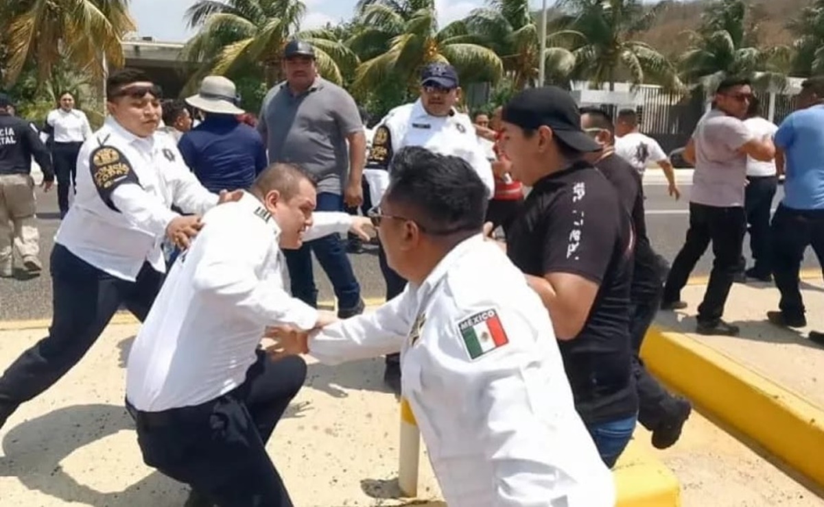 Trifulca entre policías de Campeche; exigen pago de quincena y deriva en un zafarrancho