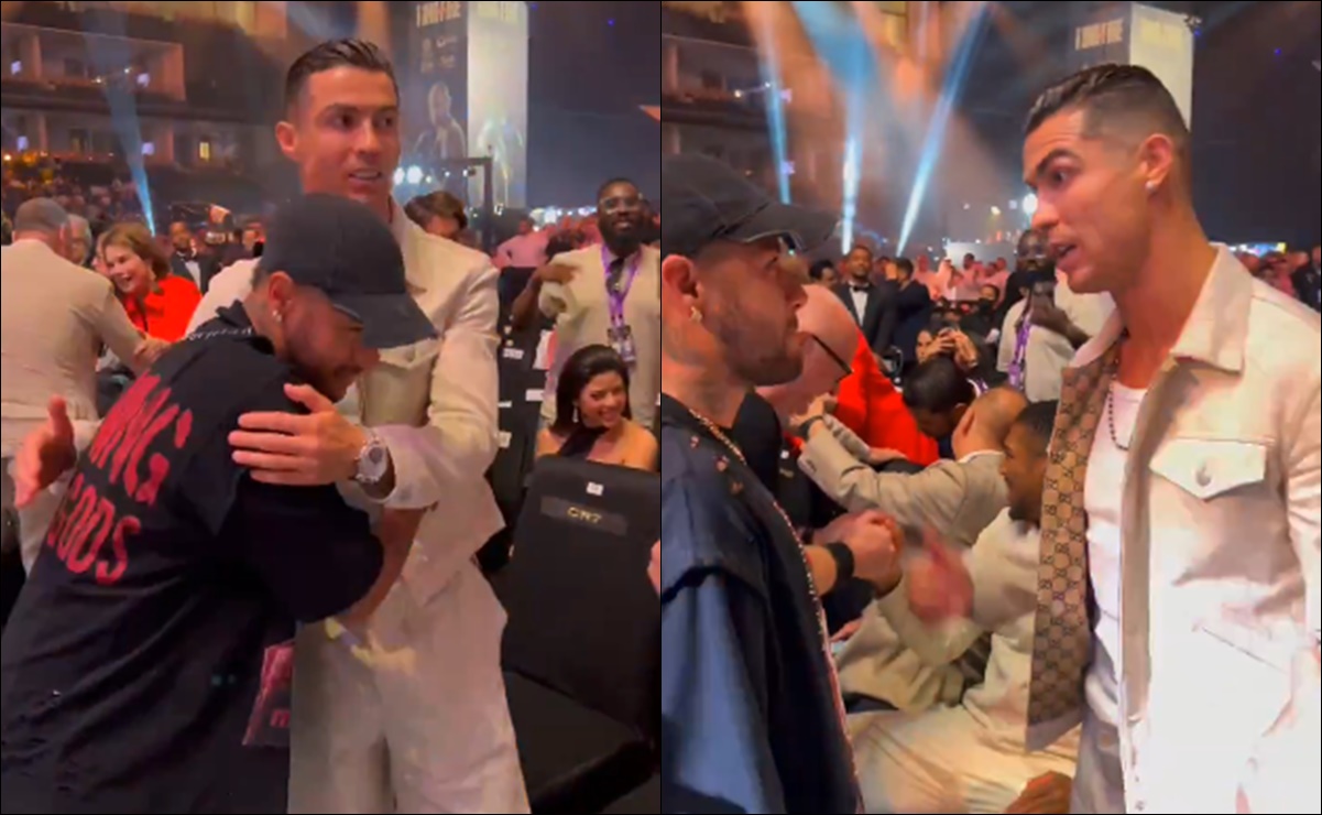 Cristiano Ronaldo y Neymar Jr. convivieron y se dieron un abrazo antes de la pelea de Tyson Fury