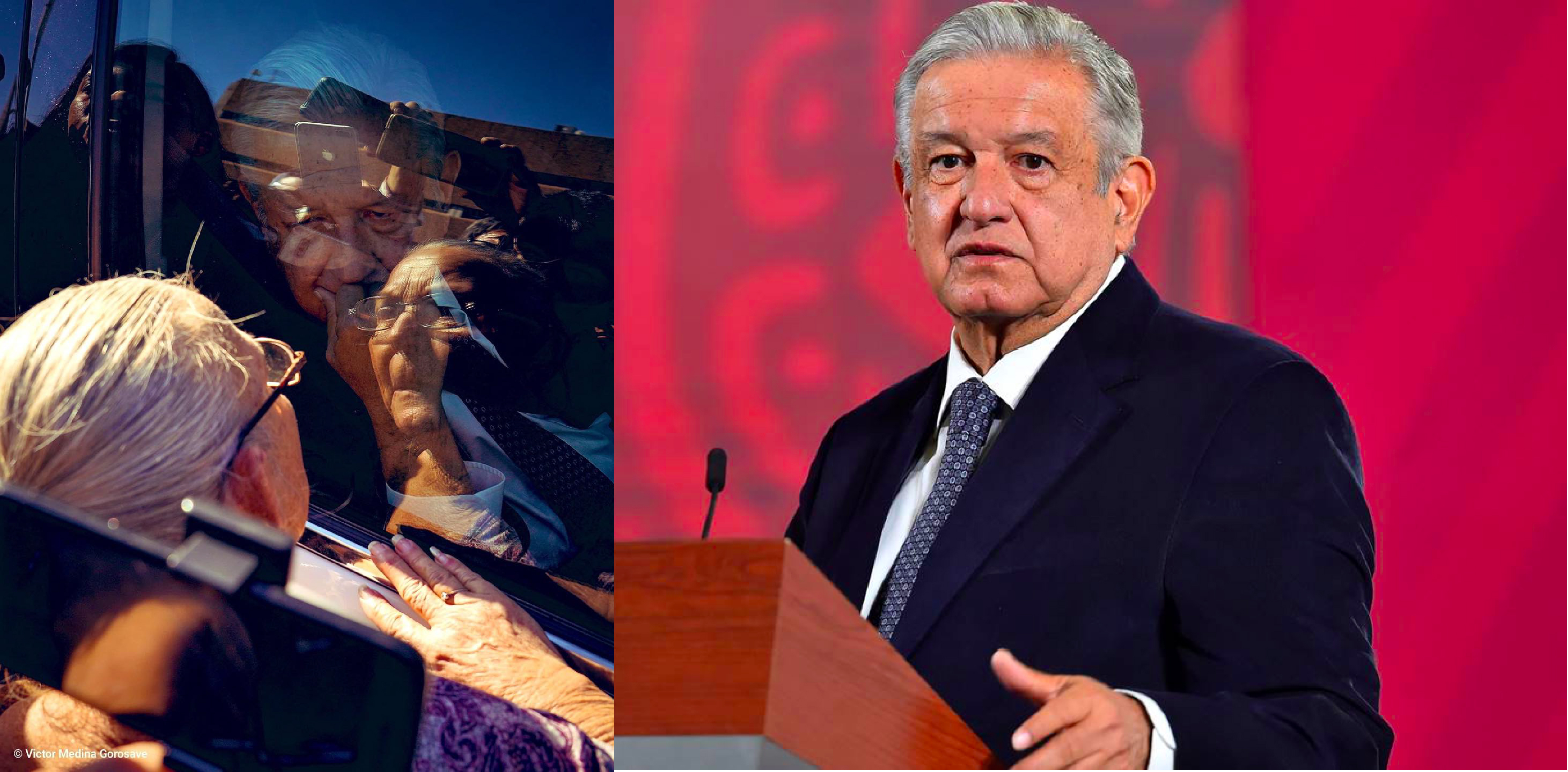 Critican a AMLO por no bajar el vidrio para hablar con madre de detenido en Mexicali