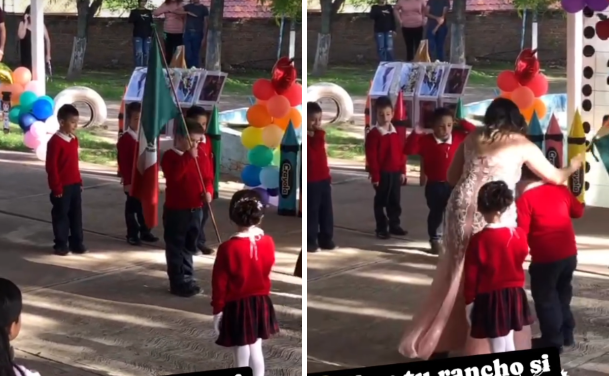 VIDEO: Niño de escolta aplasta a alacrán durante honores a la bandera y se vuelve viral