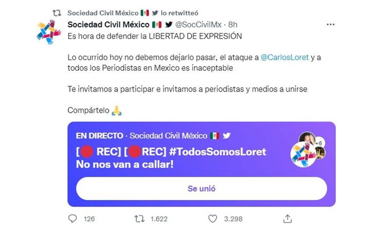 Arman periodistas y figuras públicas "mítin digital" en Twitter tras datos de Loret exhibidos por AMLO