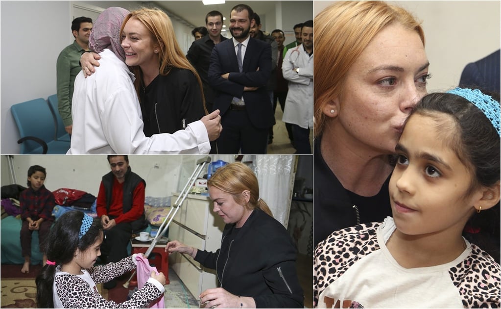 Lindsay Lohan visita a refugiados sirios