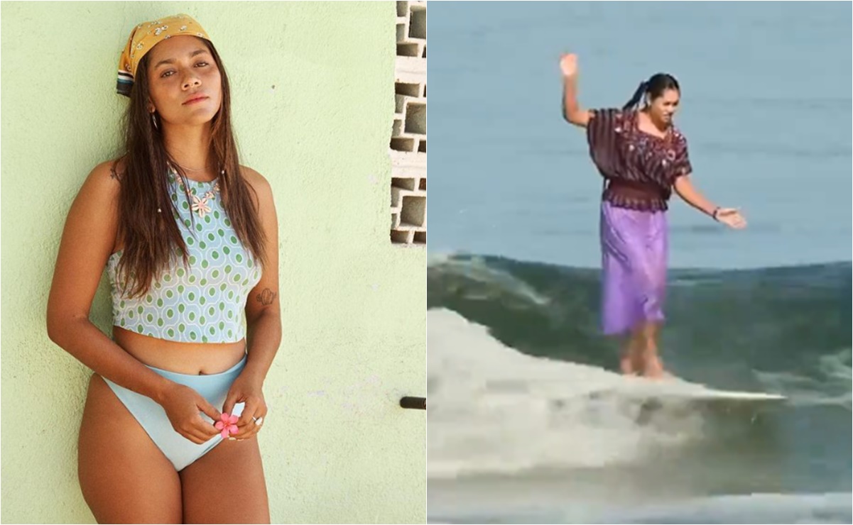 VIDEO: La surfista mexicana Patricia Ornelas desafía las olas con vestido huipil