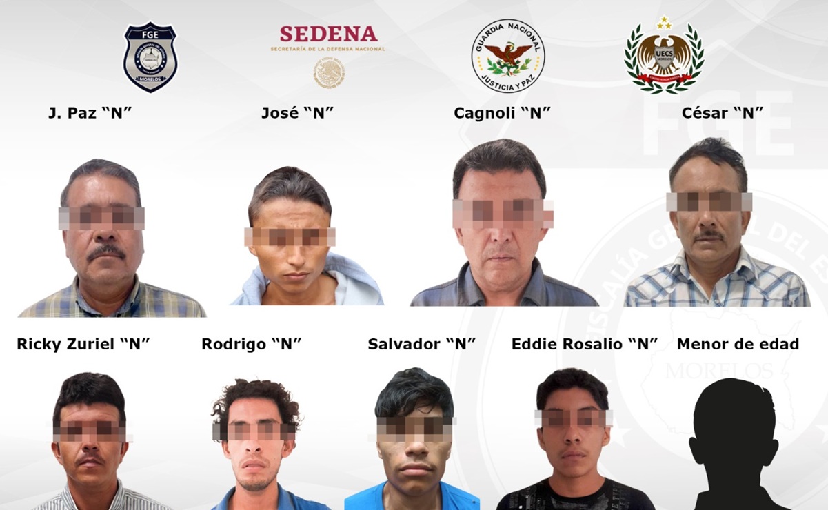 Detienen a nueve presuntos secuestradores y extorsionadores en Morelos