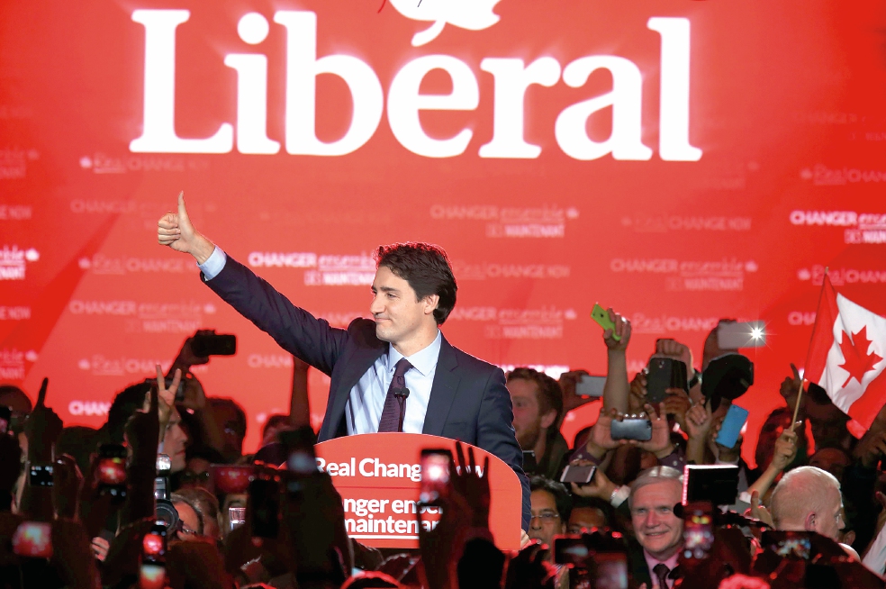 Opositor Trudeau, próximo primer ministro de Canadá