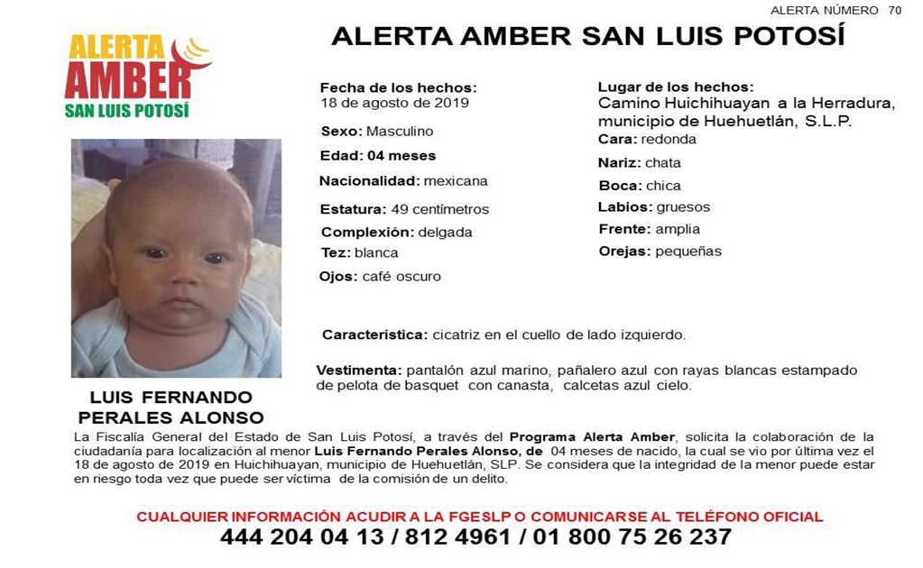Roban a bebé de cuatro meses en San Luis Potosí