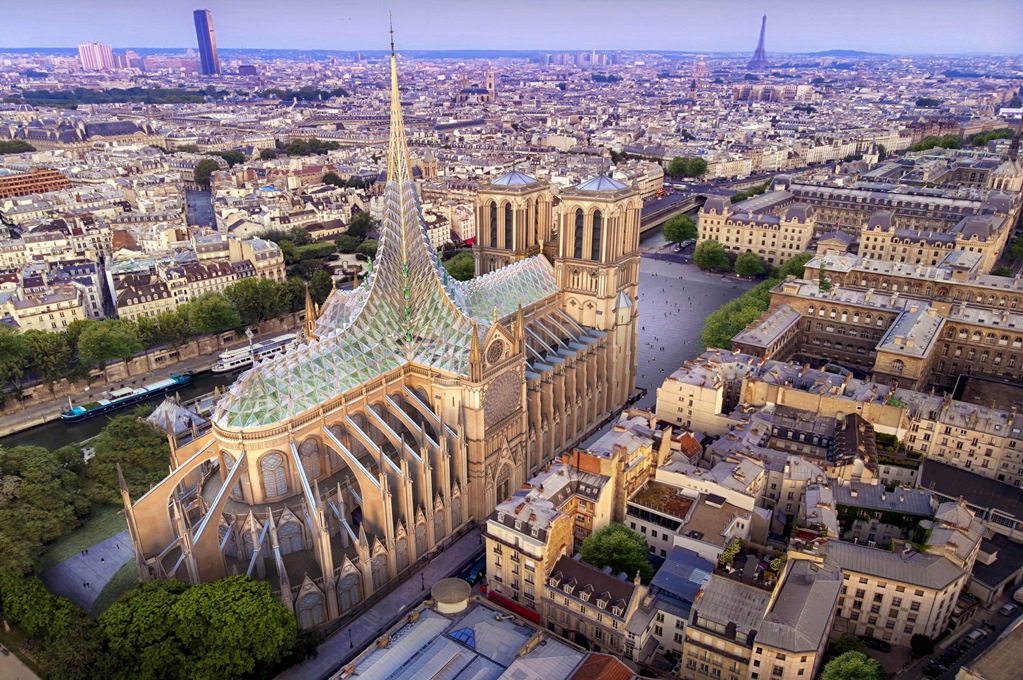 Tras incendio, la nueva Catedral de Notre Dame sería futurista y locochona