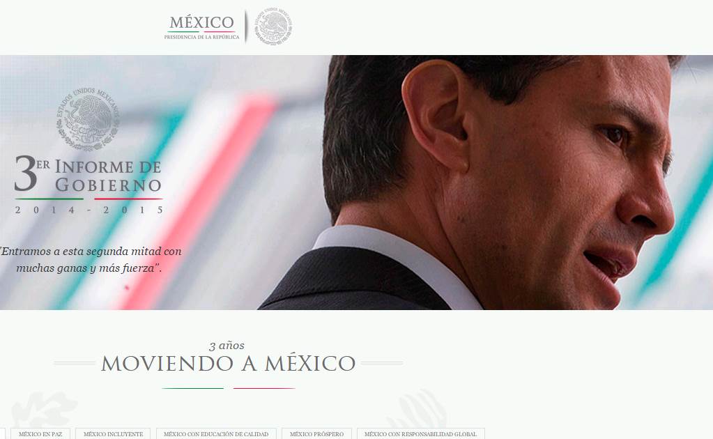 Difunde Peña Nieto sitio web de cara a Tercer Informe