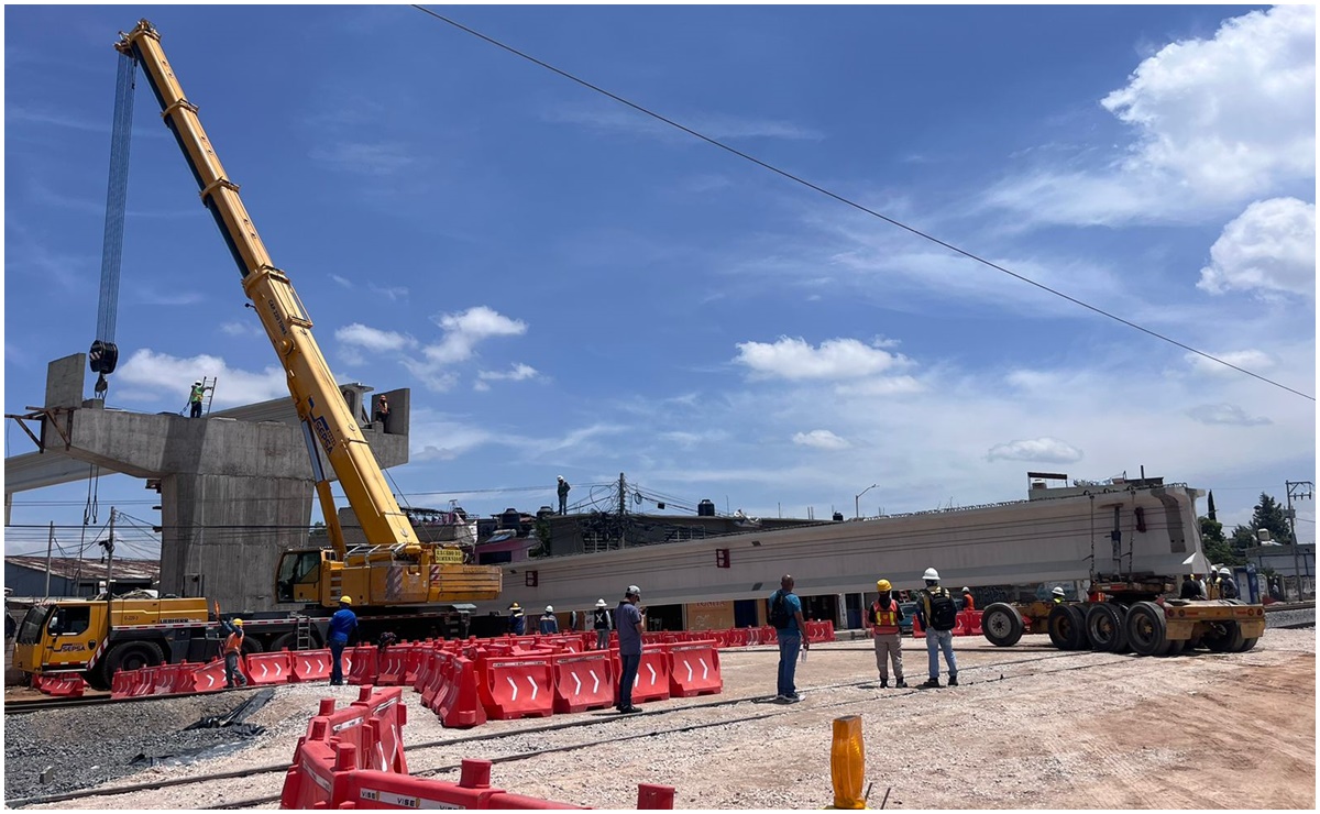 Intensifican trabajos de construcción de puente vehicular en Tultepec; forma parte de obras complementarias del Tren Suburbano