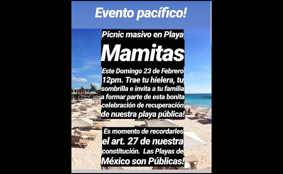 Tras arresto de turistas, convocan a picnic masivo en playa Mamitas
