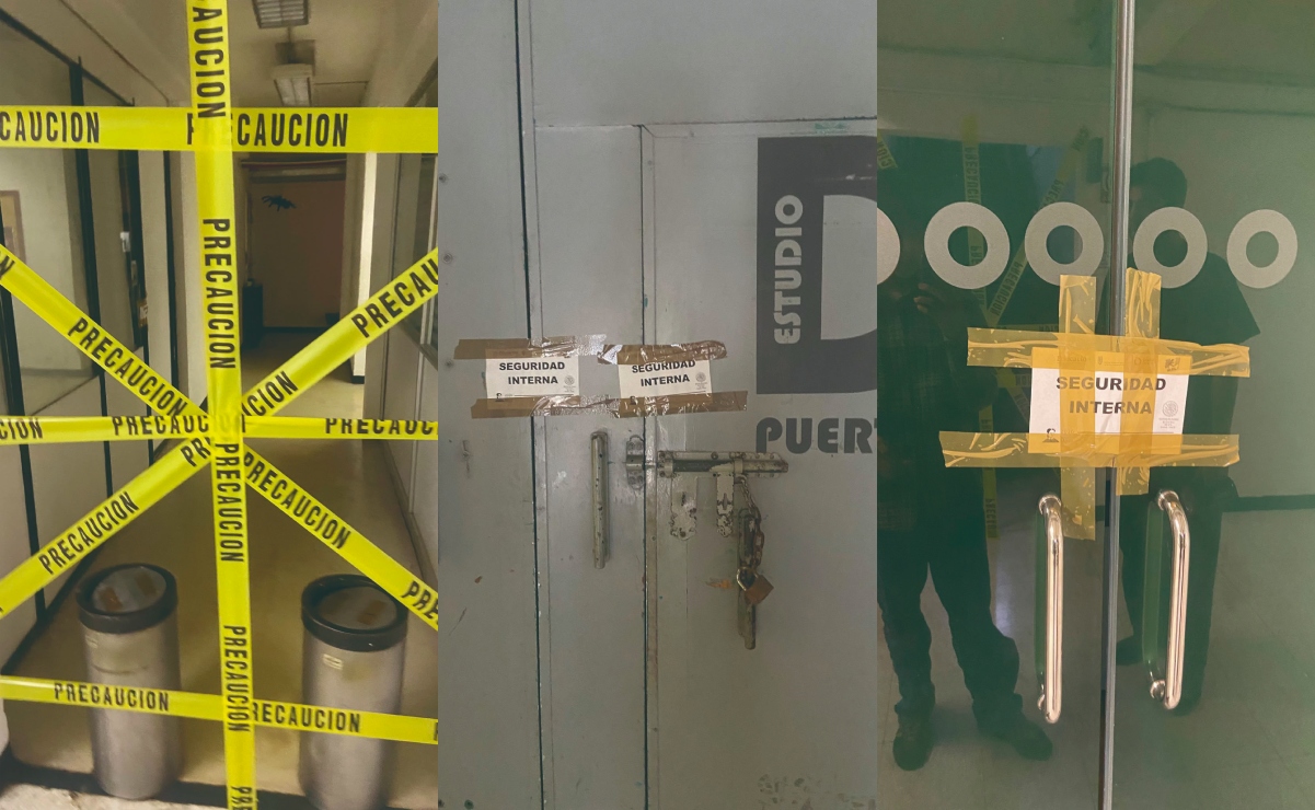 Los estudiantes mostraron imágenes con las que aseguran que desde el 23 de mayo, fecha en que inició la toma de las instalaciones de la televisora, el acceso a muchas de las zonas ya estaba restringido, incluso algunas áreas tenían candado. Fotos: Especial
