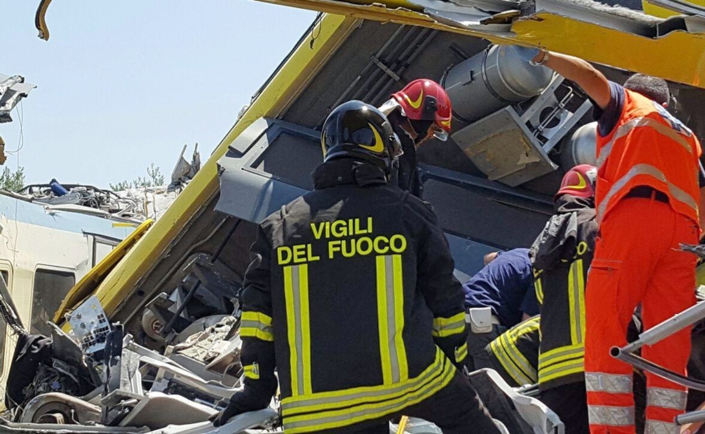 Sube a 22 número de muertos en choque de trenes en Italia 