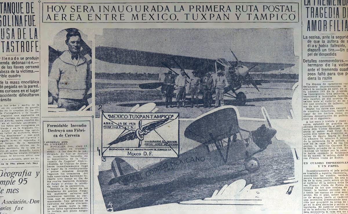 El primer vuelo de Mexicana de Aviación fue un aeroplano que viajaba desde Tampico en 1921