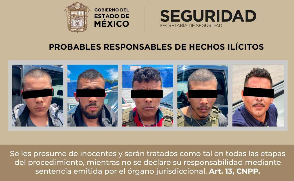 Detienen a 5 presuntos miembros del CJNG tras operativo en El Oro, Edomex