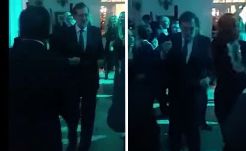 La "gran noche" de Rajoy; lo captan bailando