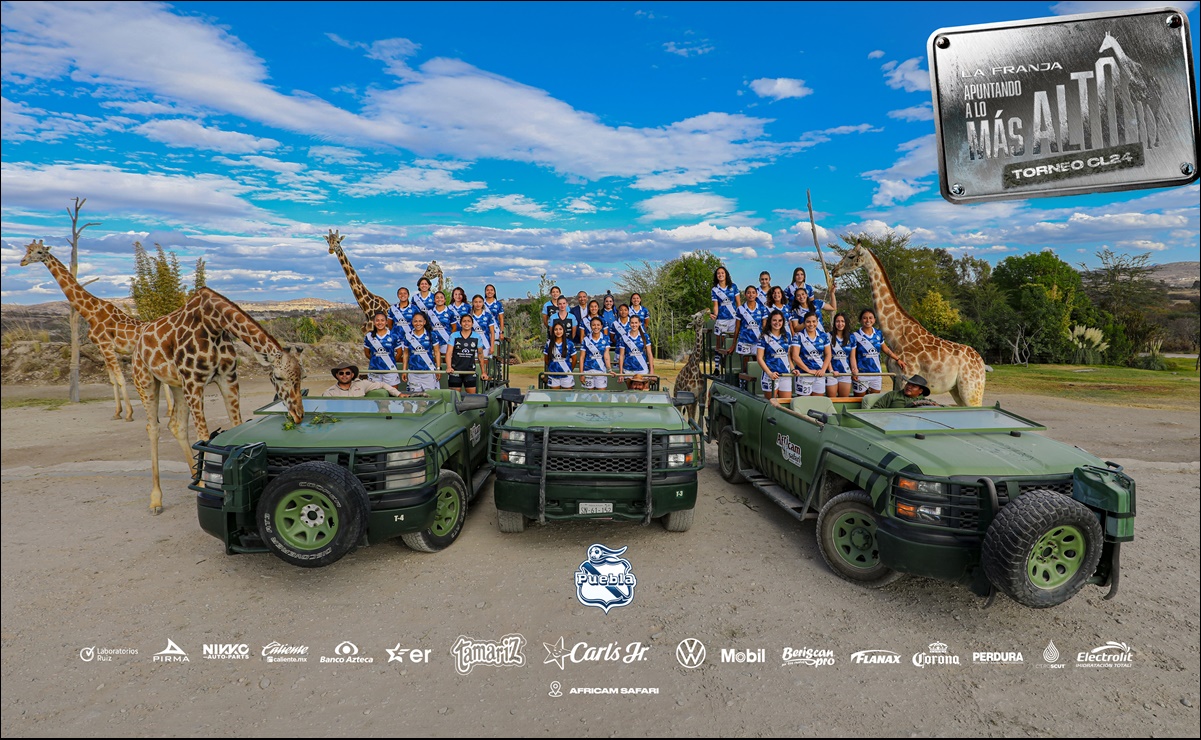 Club Puebla Femenil presume fotografía oficial junto a la jirafa Benito