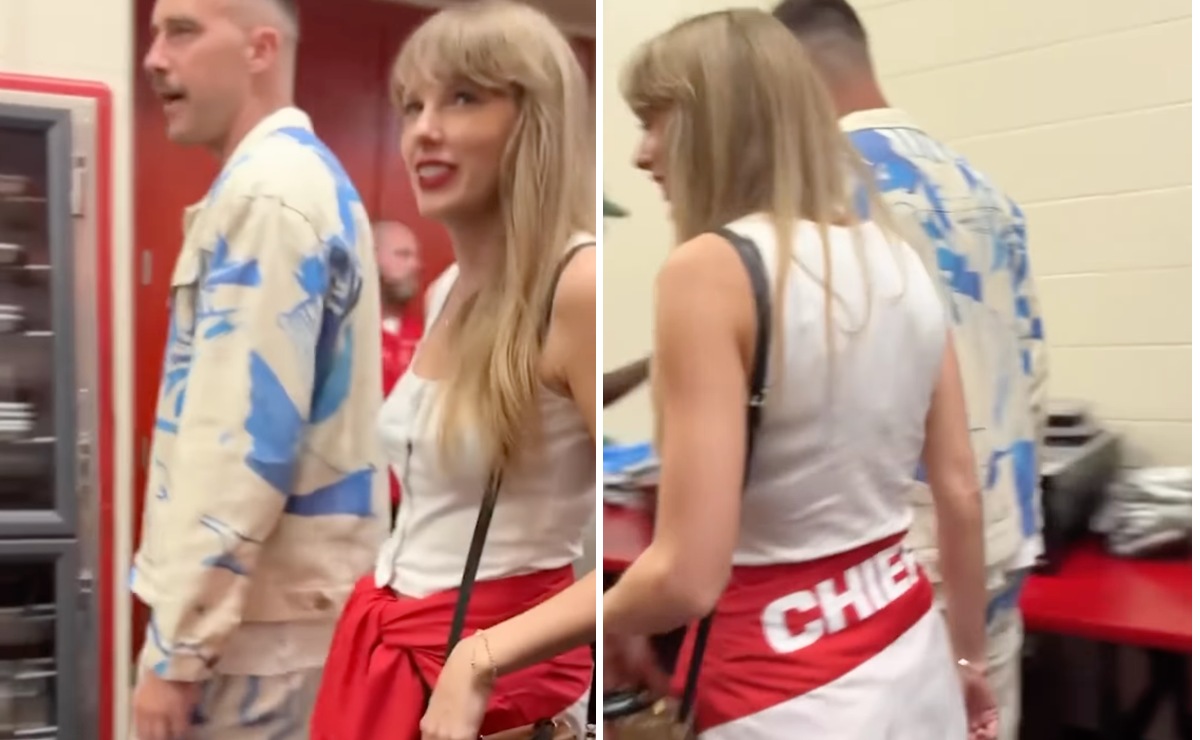 Captan a Taylor Swift y Travis Kelce juntos tras partido de los Chiefs: VIDEO