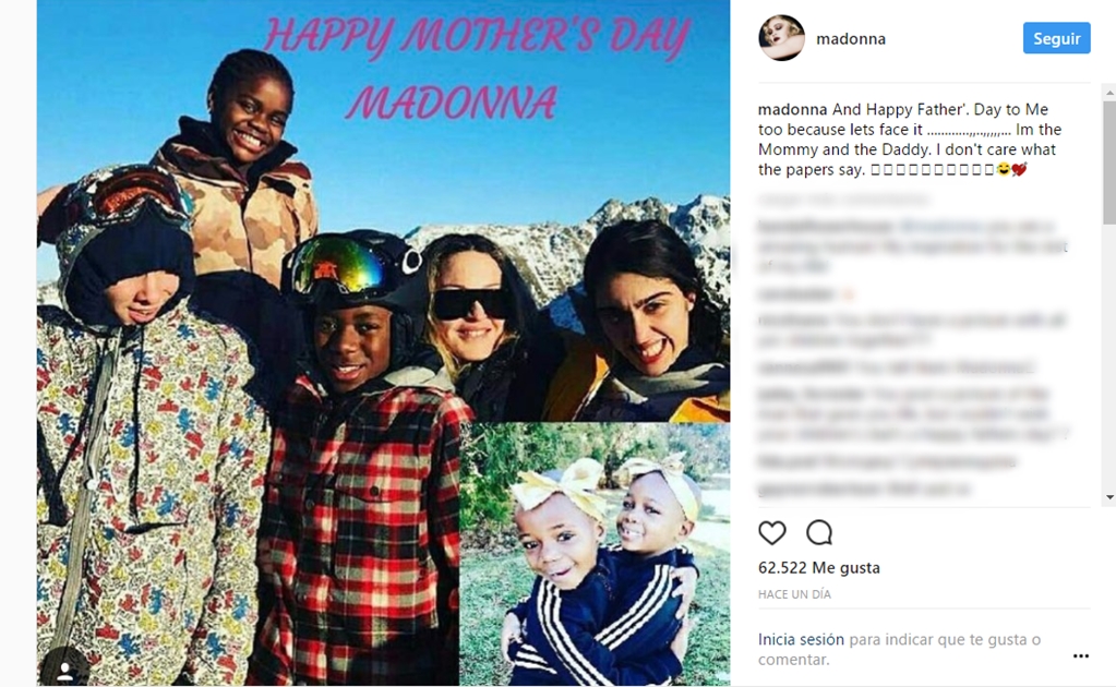 Madonna "ningunea" a padres de sus hijos