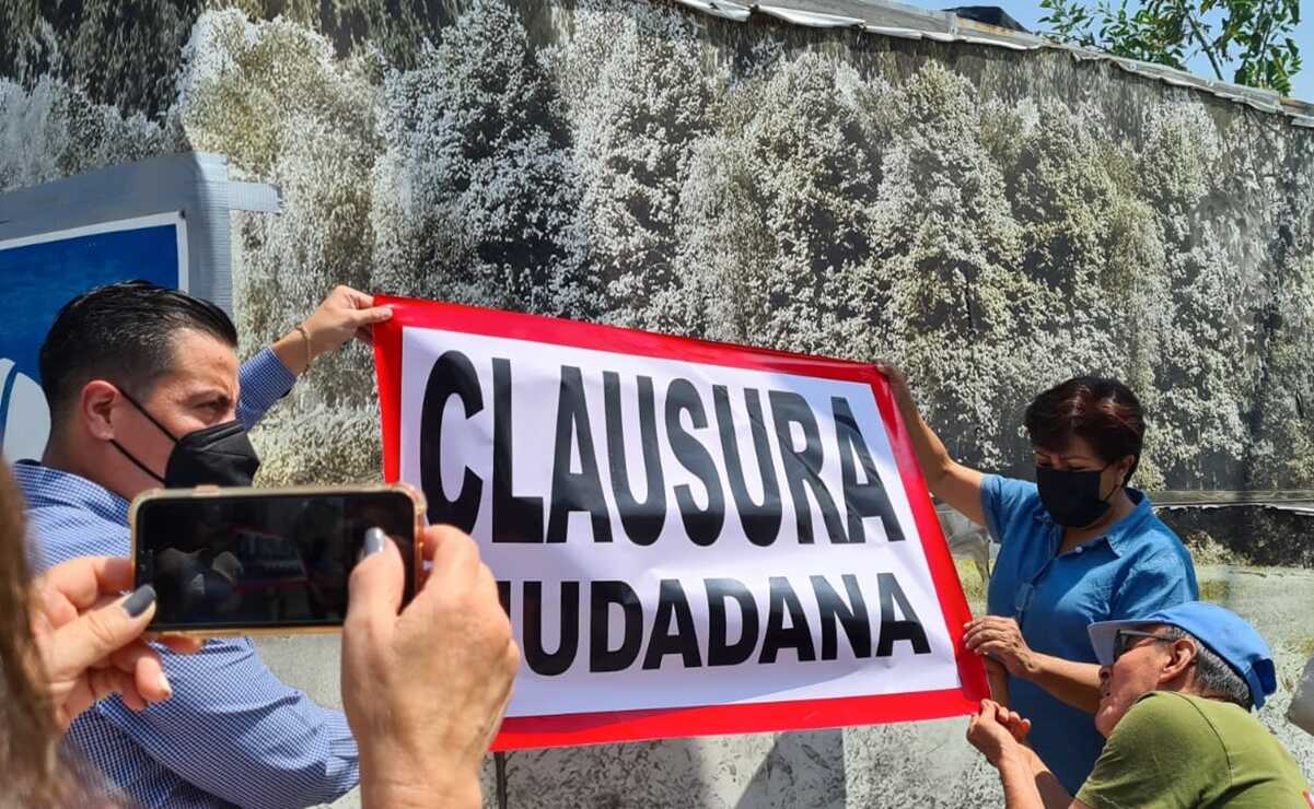 Con "clausura ciudadana", vecinos de Satélite protestan por construcción de centro comercial Portal Norte