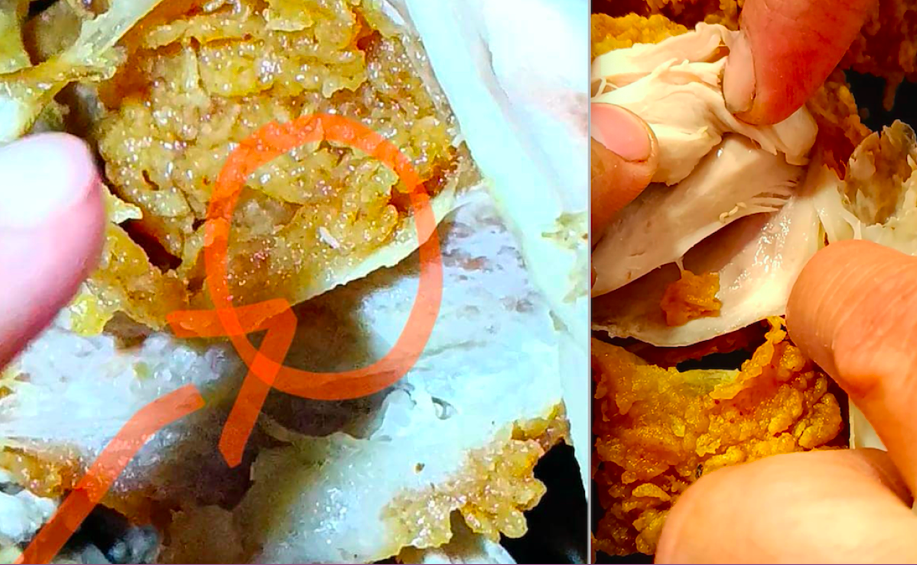 Video. Encuentran larvas en pollo de restaurante internacional en Querétaro