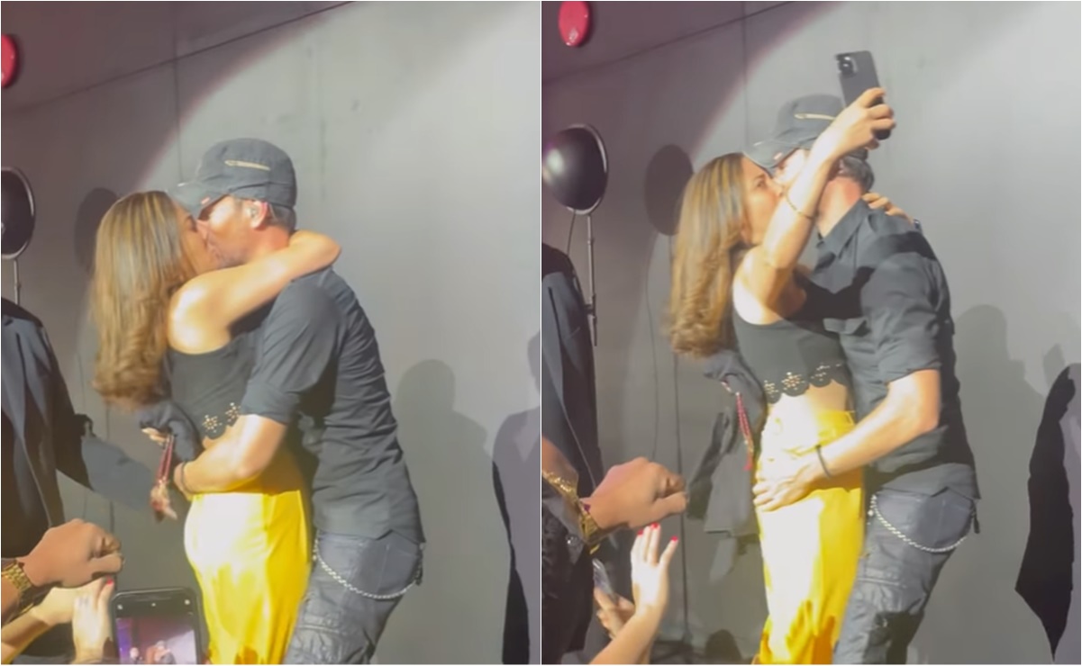 Julián Figueroa no es el único: Enrique Iglesias también besa a fan, pese a estar con Anna Kournikova