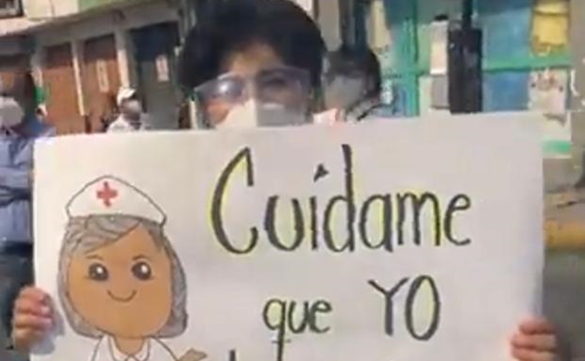 Marcha personal de salud en Hidalgo; exigen ser vacunados