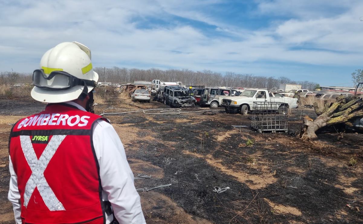 Sinaloa: se incendia Unidad de Bienes Asegurados de la Fiscalía del Estado; 10 vehículos resultaron calcinados