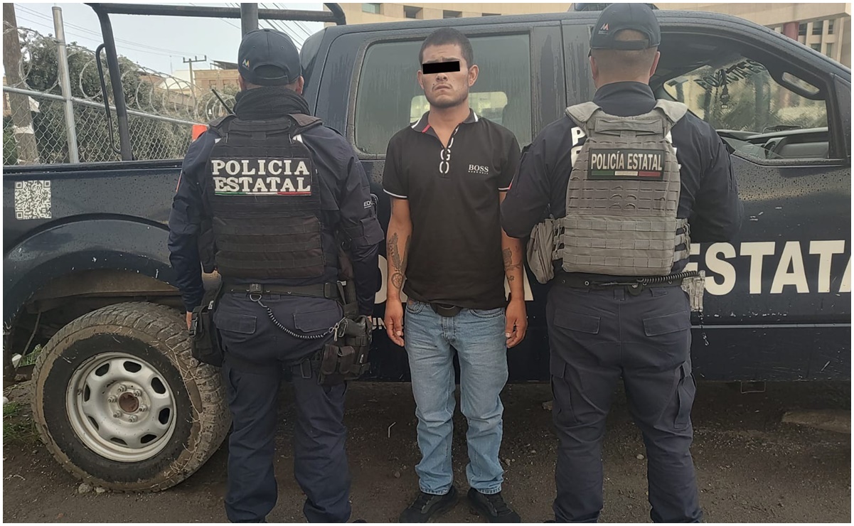 Durante Operativo Argos detienen a sujeto por posible portación de arma y drogas en el municipio de Villa de Allende