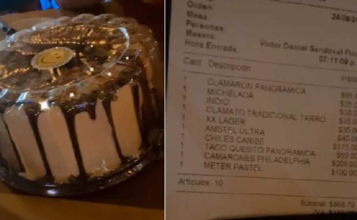 Mesero cobra a clientes por guardarles un pastel en refri, se vuelve viral 