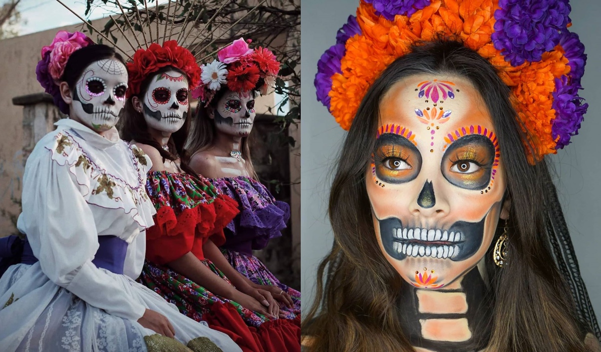 Opciones diferentes para maquillarte como Catrina chic 