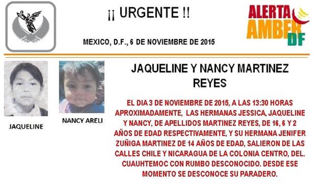 Activan Alerta Amber por 4 niñas desaparecidas en Cuauhtémoc