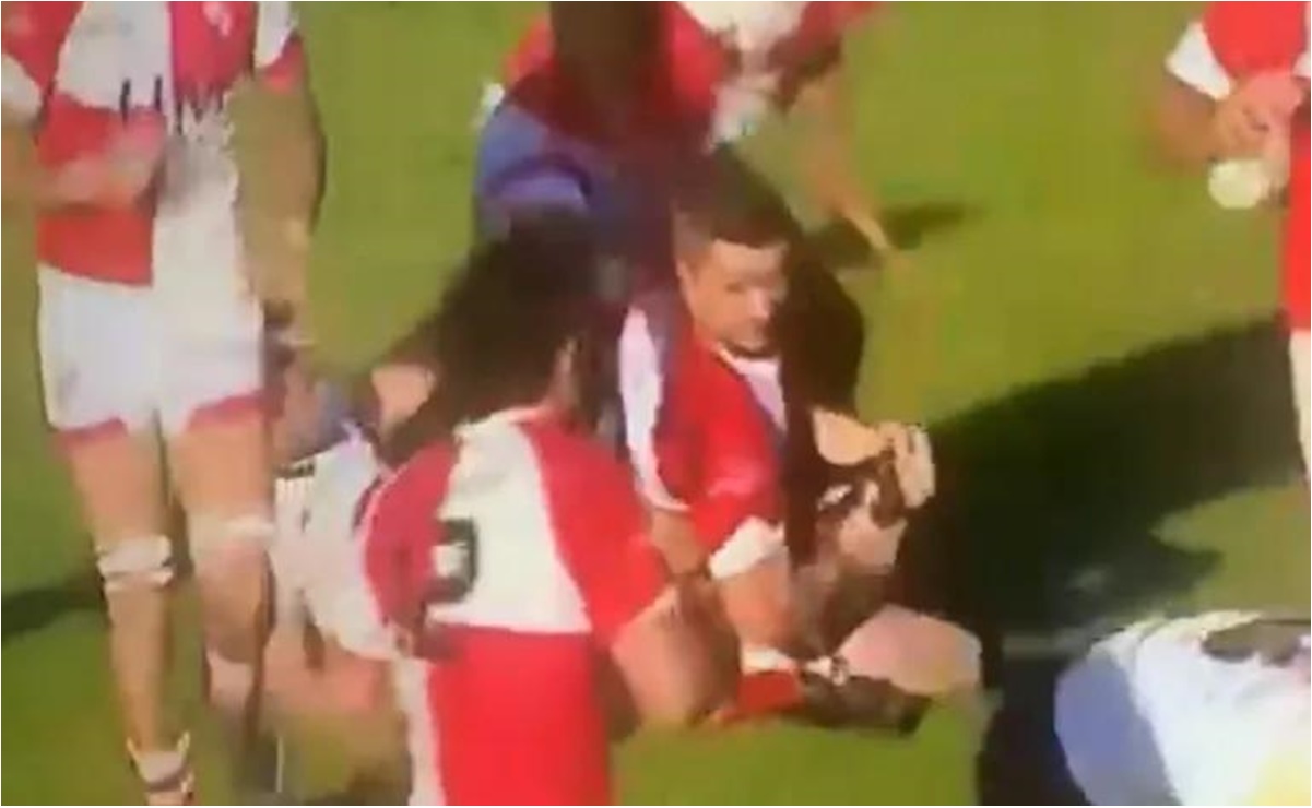 VIDEO: Jugador de rugby lesiona a rival con llave de lucha libre