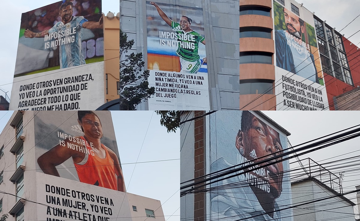 Crean murales de Messi, Pogba, Charlyn Corral y otros atletas en la CDMX