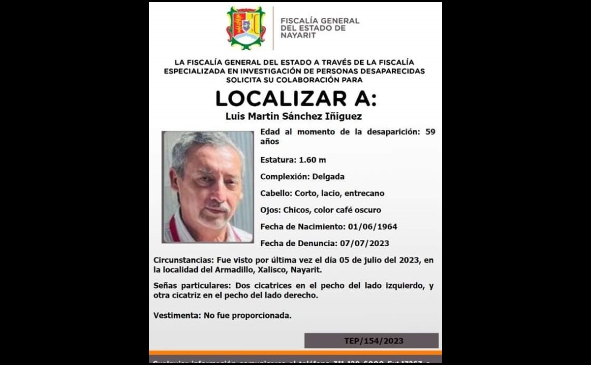 Reportan desaparición del periodista Luis Martín Sánchez en Nayarit