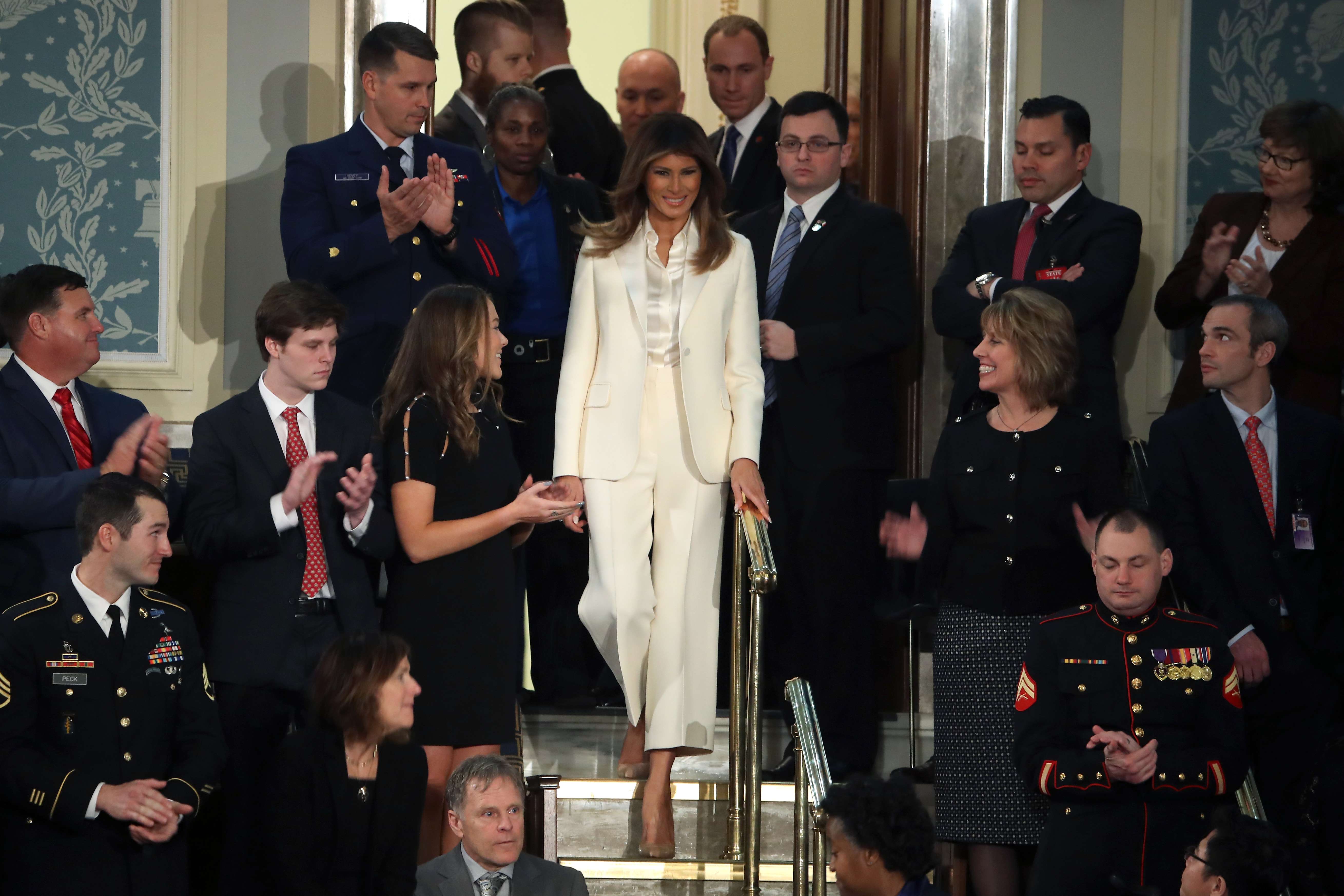 Melania Trump rompe con la tradición y llega por su cuenta al Congreso
