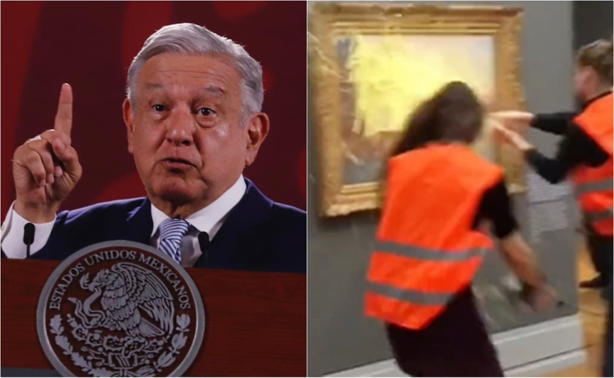 AMLO "toca madera" para que ecologistas no ataquen obras de arte en México 