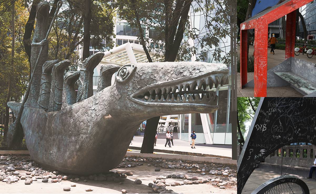 Esculturas de Reforma y Miguel Ángel de Quevedo, de obra pública a aparador y basurero