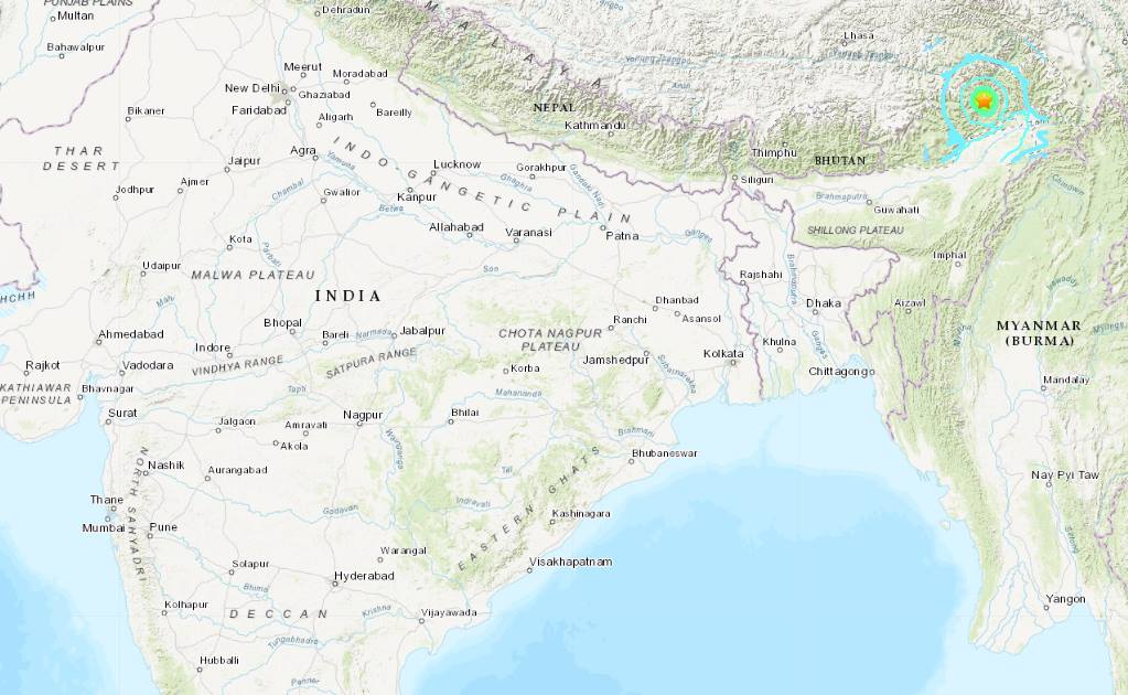 Reportan sismo de magnitud 6.1 en este de la India