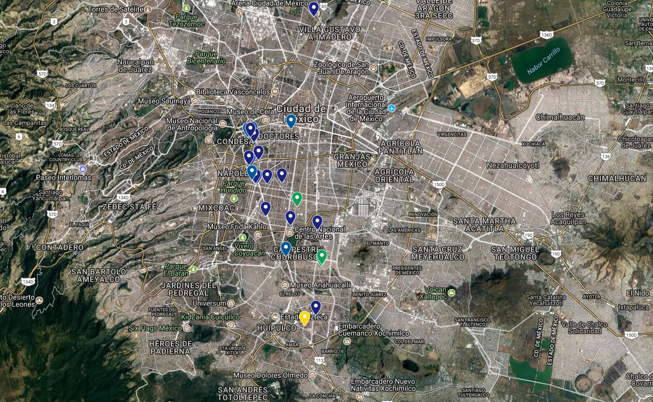 Mapa. Lista preeliminar de edificios con daños tras sismo