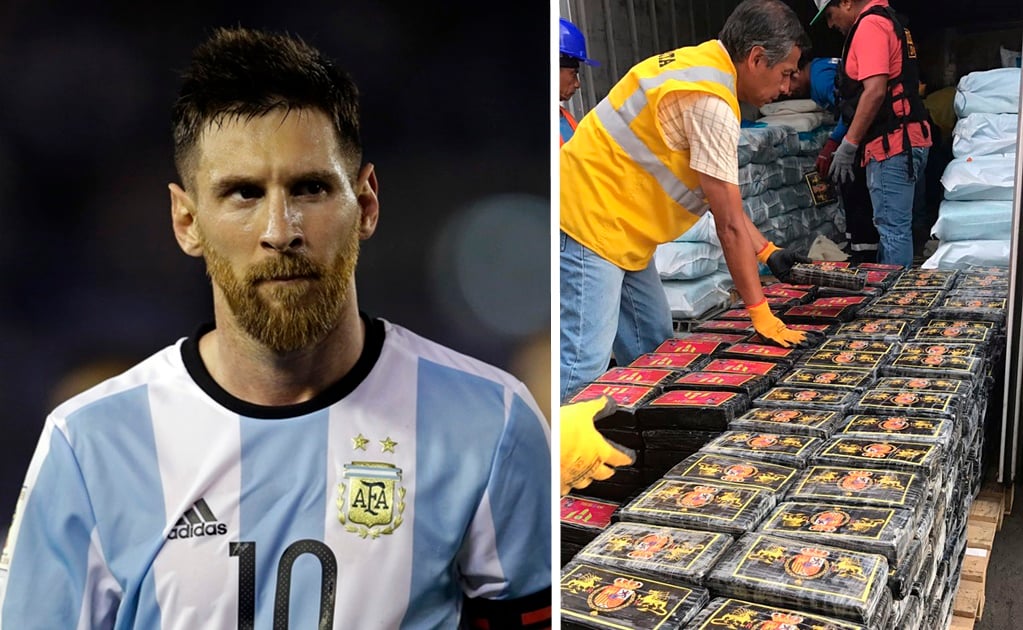 Decomisan más de una tonelada de cocaína con imagen de Lionel Messi