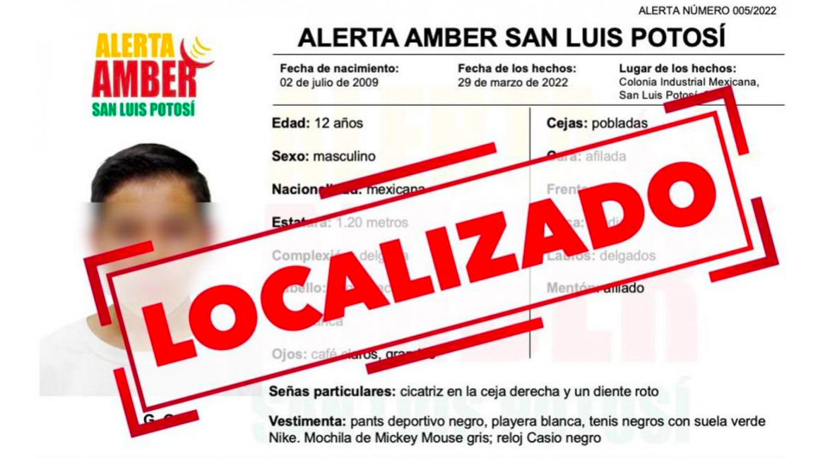 Localizan a menor de edad en Querétaro; fue reportado como desaparecido en San Luis Potosí