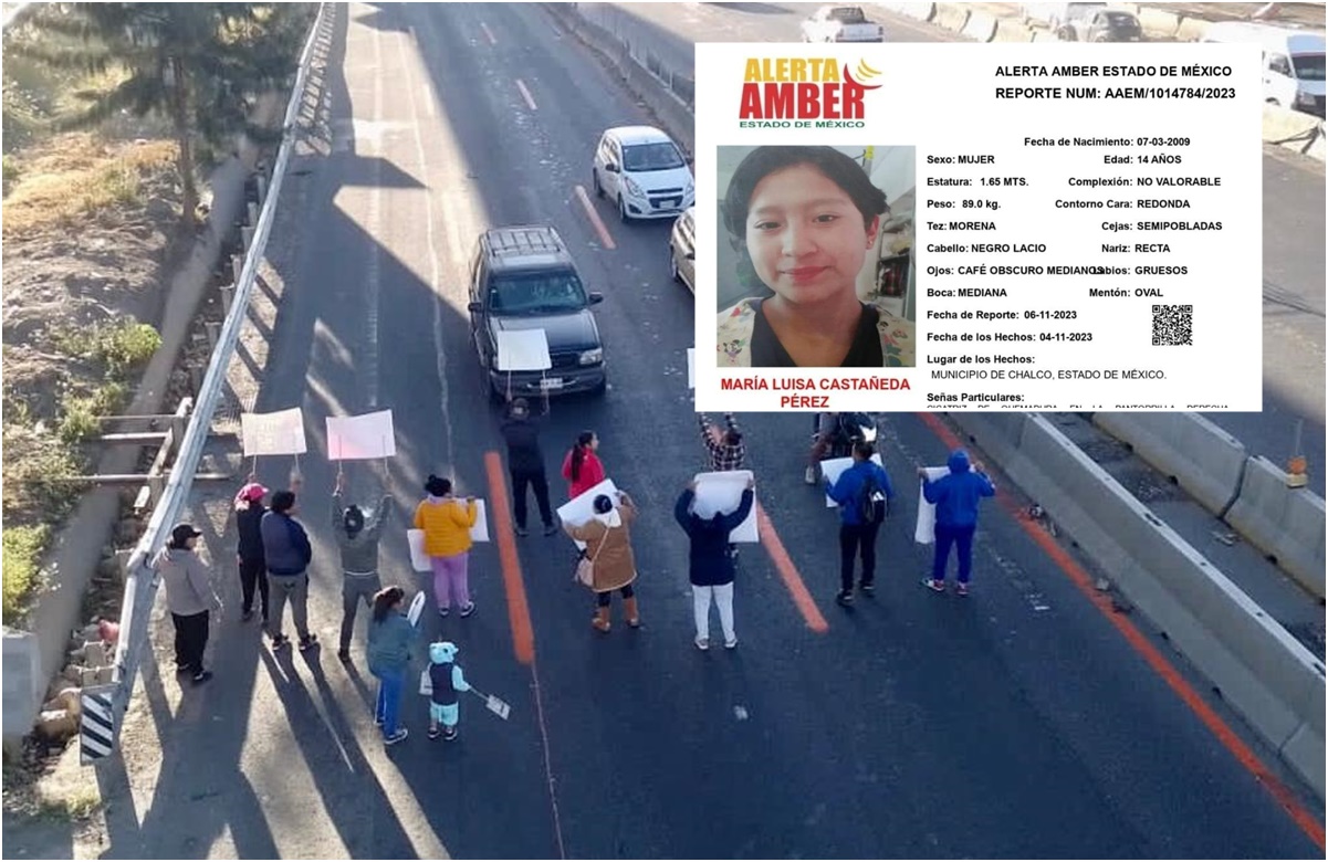 Tras desaparición de María Luisa de 14 años, familia bloquea la autopista México-Puebla