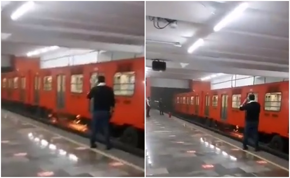 Reportan corto circuito en vagón del Metro Tacubaya; desalojan a usuarios