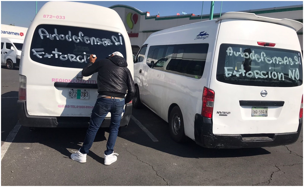 Transportistas autodefensas protestan en la México-Querétaro y Coacalco contra los asaltos y extorsiones 