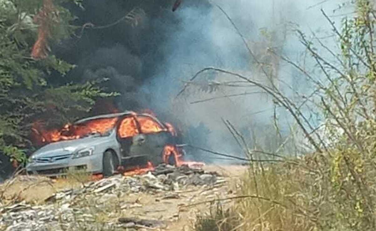 Balean acceso principal de penal de Ciudad Victoria y queman automóvil