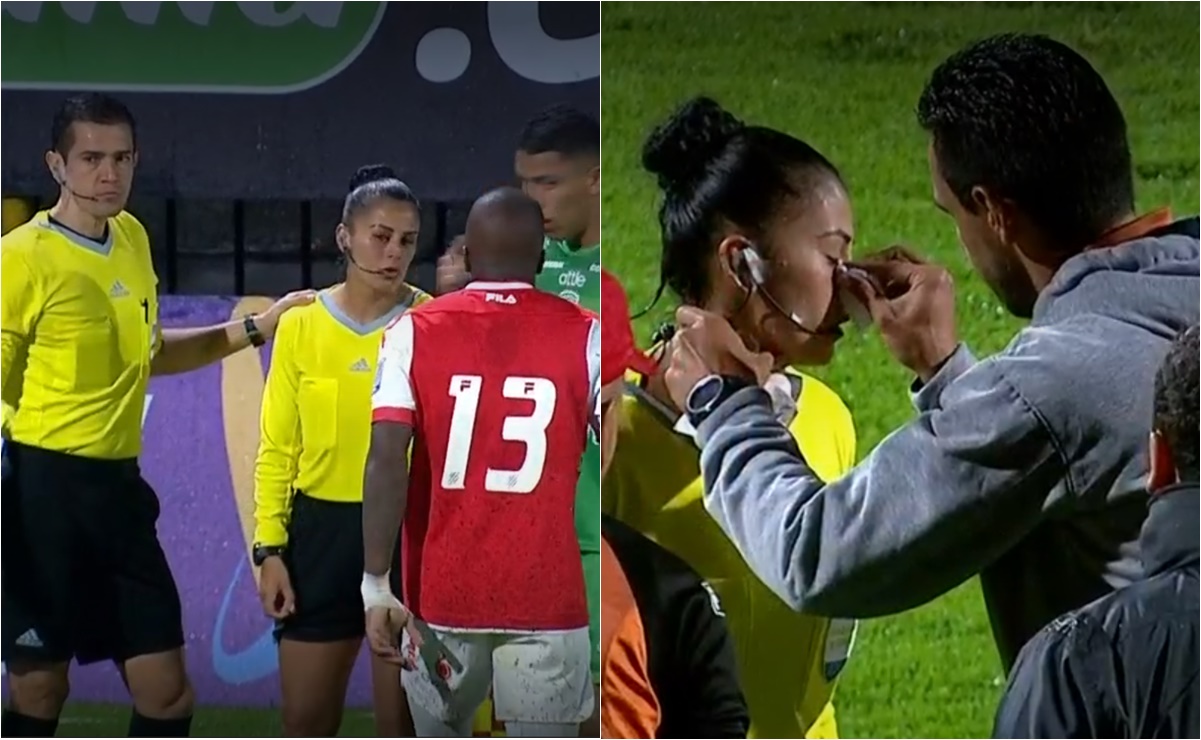 ¡Terrible! Árbitra es agredida por la afición en pleno partido del futbol colombiano