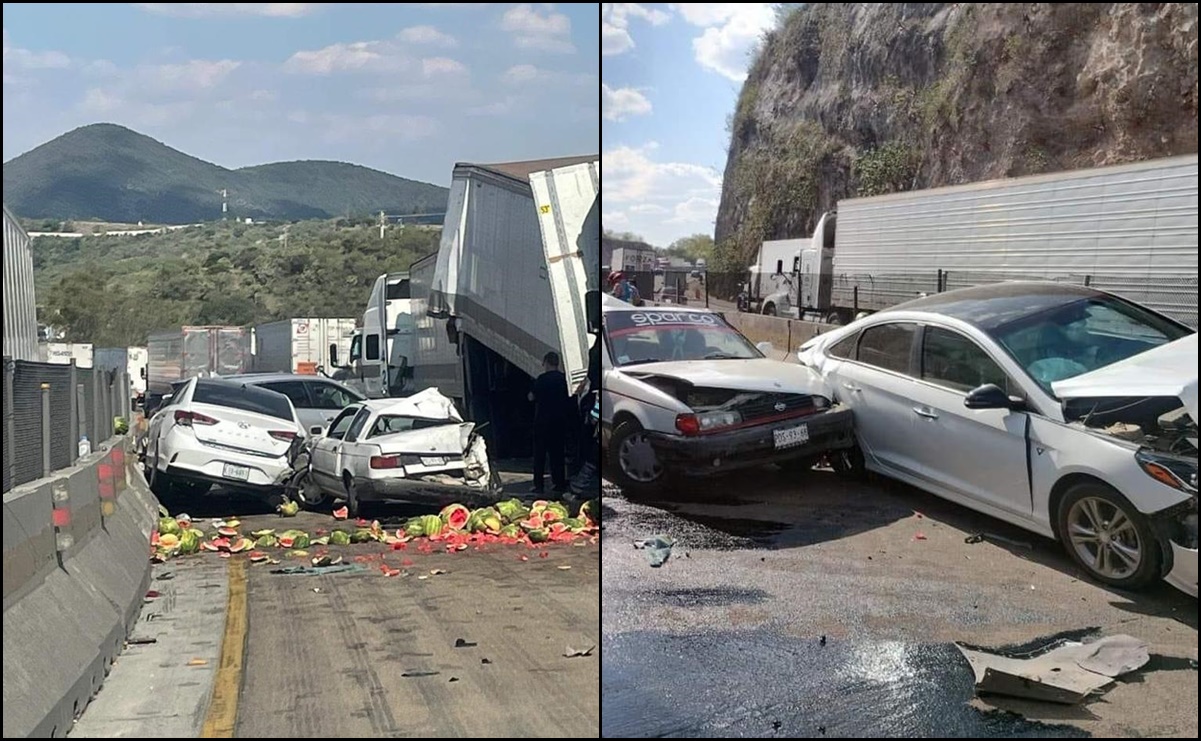 Carambola en la carretera México-Querétaro por exceso de velocidad; reportan cierre parcial
