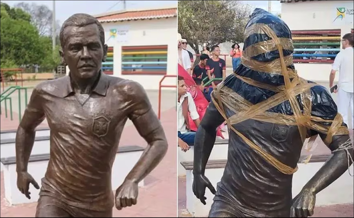 Buscan retirar una estatua de Dani Alves en el pueblo donde nació