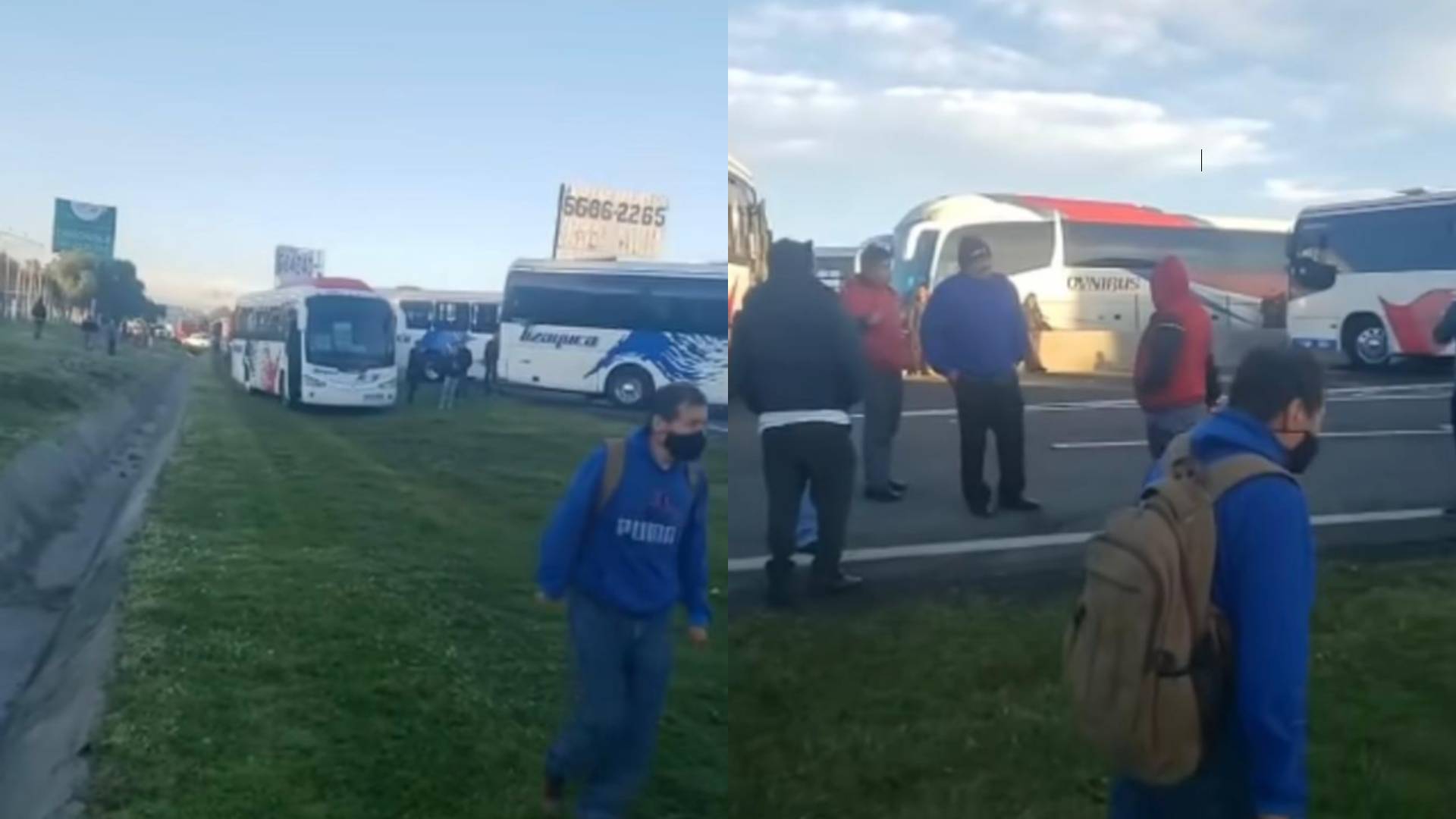 Transportistas mantienen bloqueo sobre la México-Pachuca por el presunto asesinato de un chofer